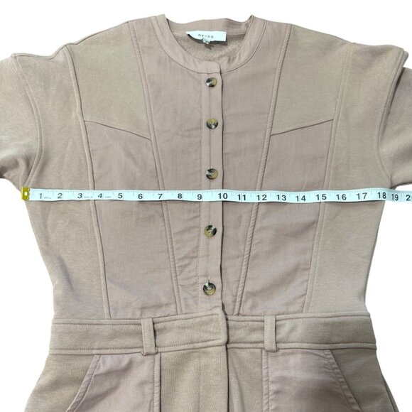 Reiss Emlyn Panel Detail Sweatshirt Dress Front Buttons Pockets Womens Size 6 - Picture 7 of 10